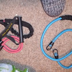 Exercise Bands With Soft Metrail And Handle And Clips Metal