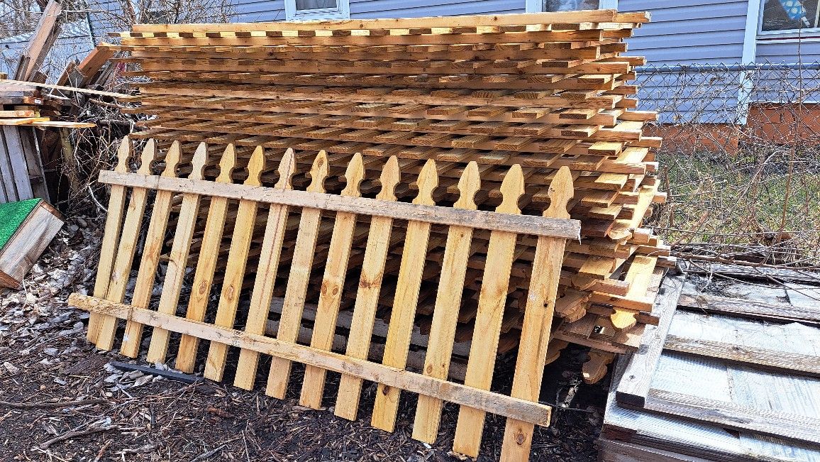 French Gothic treated wood Fence panel 42 by 96.
