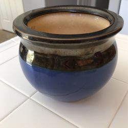 Blue Ceramic Plant Pot 