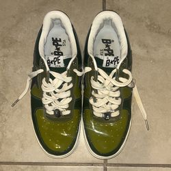 size 9 A Bathing Ape Bape Sta in the "Color Camo Combo Green"