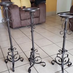 Home Interiors Set De Tres Candelabros 