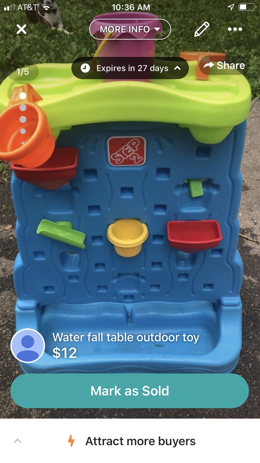 Water fall table kids outdoor toys