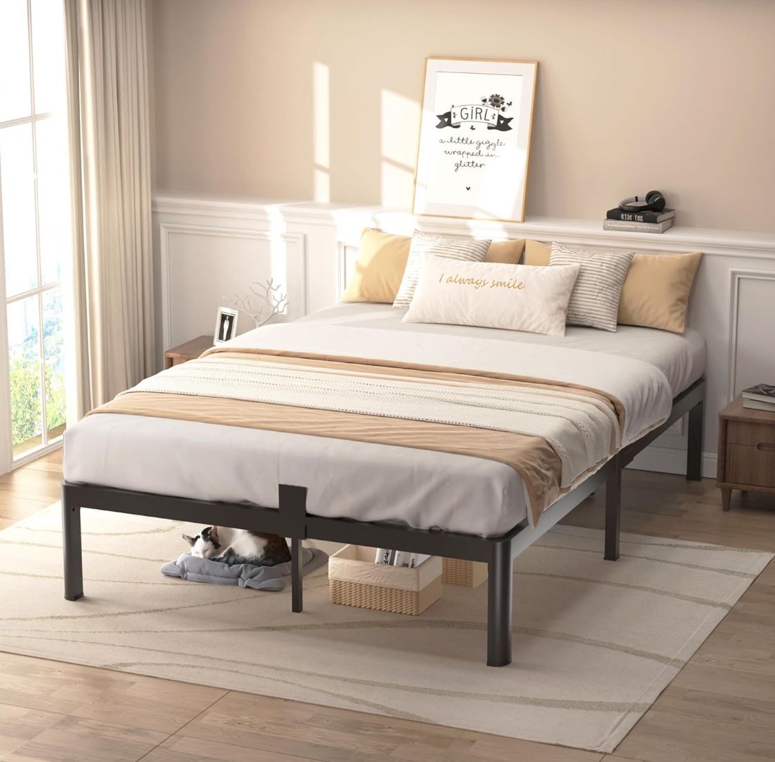 Queen Size Bed Frame New In Box No Box Spring Needed