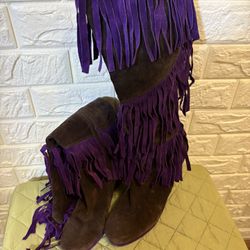 Suede Fringe Boots