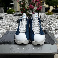 Nike Air Jordan 13 Retro Flint 2010 Size 10.5 White French Blue Gray 414571-401