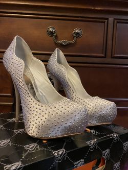 Silver high heels