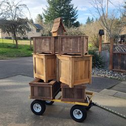 Wooden planter boxes