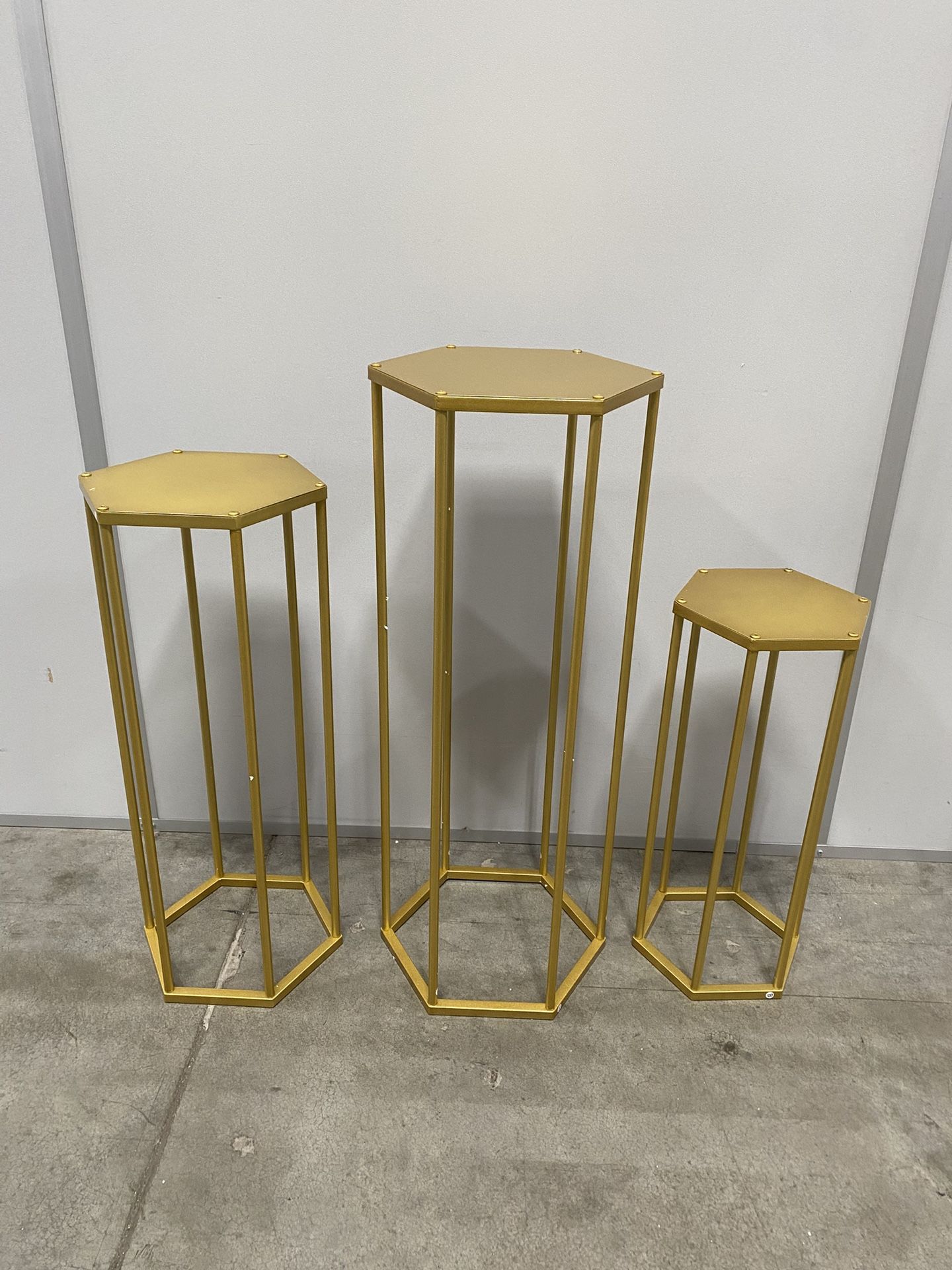 Hexagon Pedestal Stand 3 Pcs