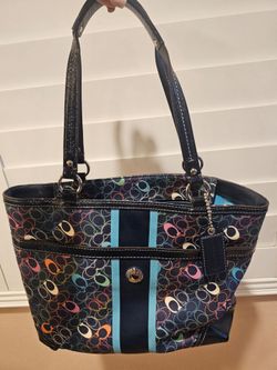 Coach Chelsea Heritage Multicolor Signature  Stripe Tote