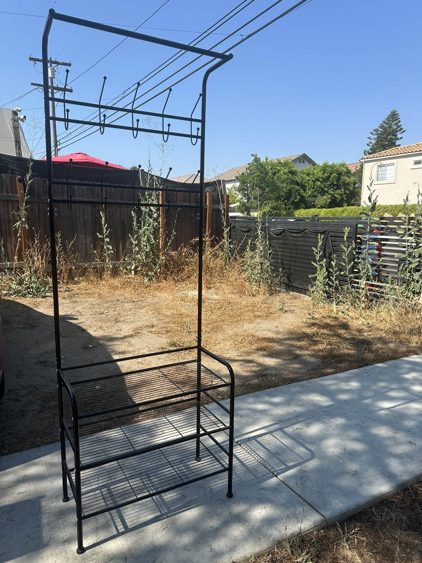 BLACK STAND - Big Size - 3 Floors Plus Hangers For Hats Or Coats Or Clothes - 35$ Used