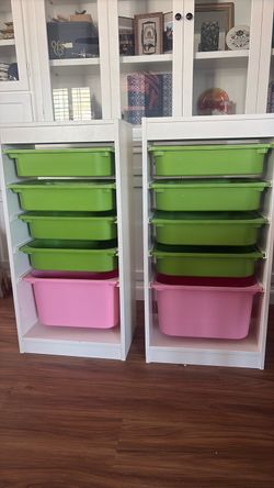 Two 5 bin containers
