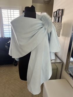 Knit Wrap With Fox Fur