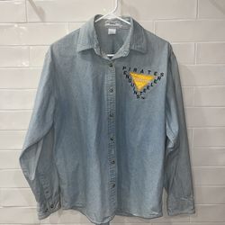 Vintage Denim Shirt Pittsburgh Steelers Pirates Penguin Symbol
