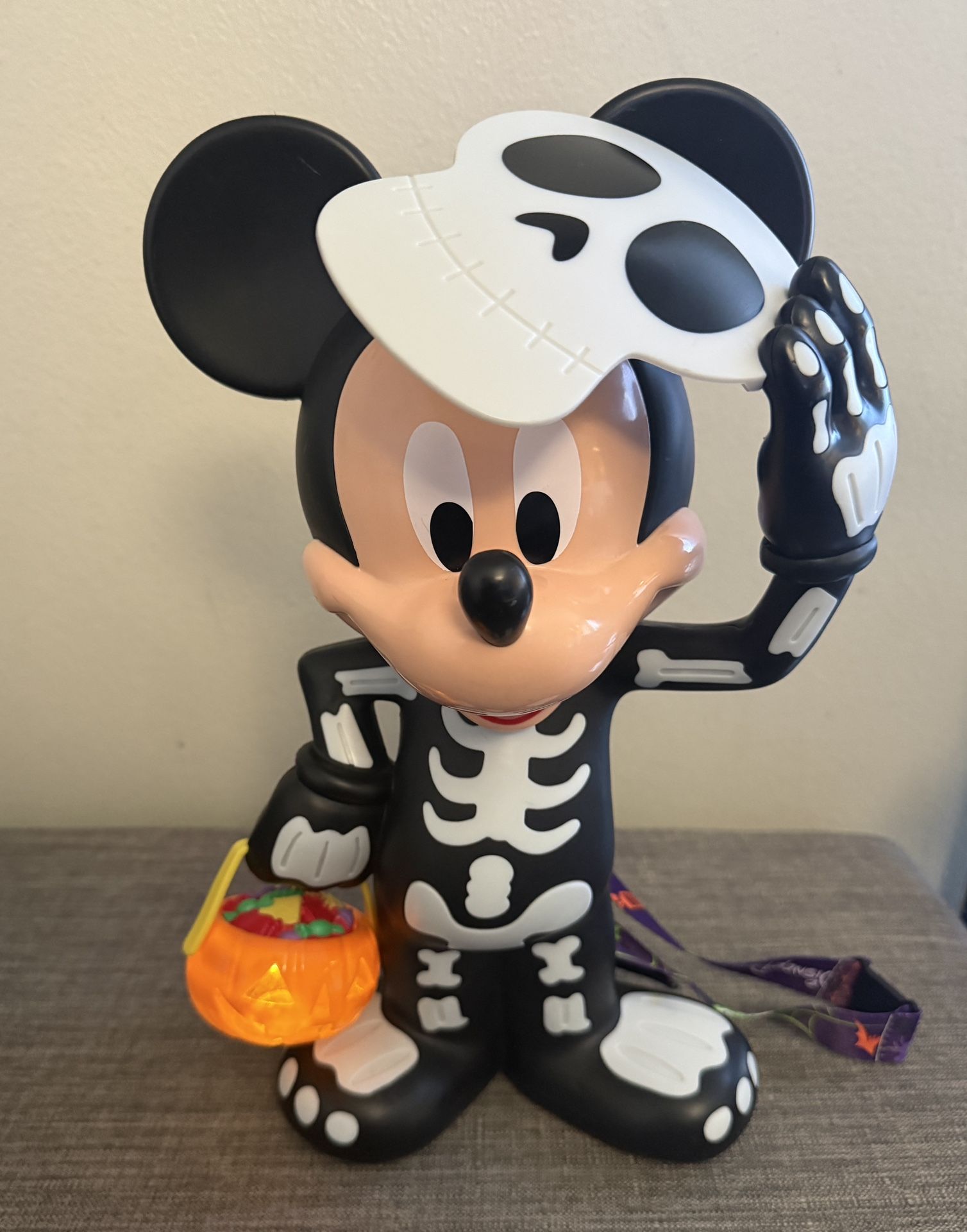 Disney Parks Mickey Skeleton Halloween Glow In The Dark Popcorn Bucket