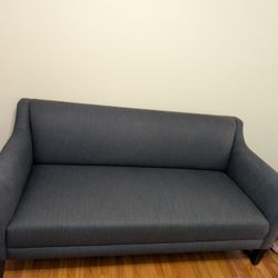 Blue 3 Person Couch Sofa Sillón 