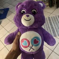 Care Bear Share Bear Purple 13” Plush 2021 Lollipop Candy Stuffed Toy Good Condition