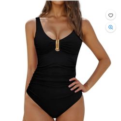 SALE!!Moocorvic One Piece Swimsuit Women Tummy Control Backless Strap Bikini (Black,L