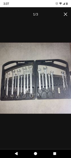 Vintage Stanley Combination Wrench Set With Case - Standard And Metric