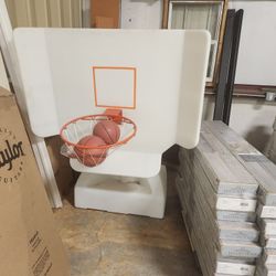 Pool basketball goal
