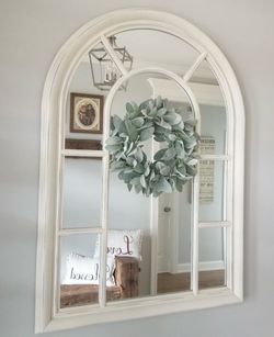 Farmhouse Mirror | Arched Window Pane Wall Mirror