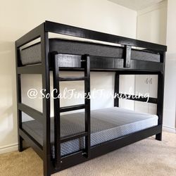 New Twin Bunk Bed With Mattresses 