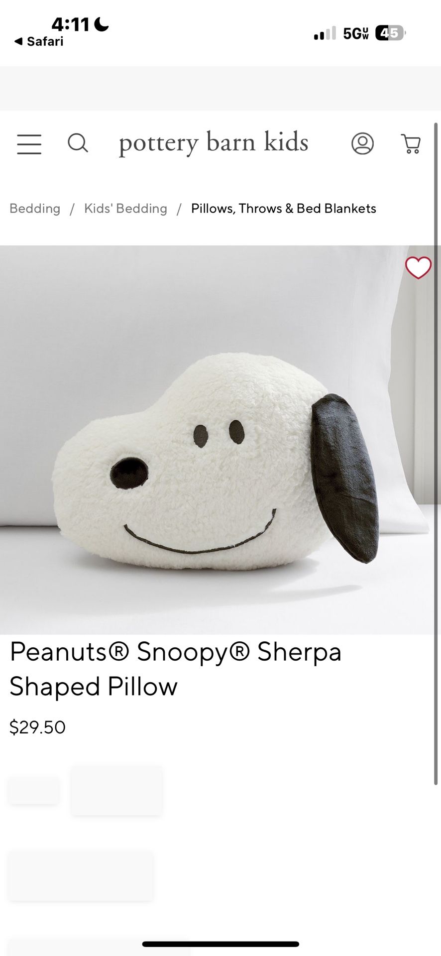 Peanut Pillow Snoopy All New Material Consisting of 100% Polyester Fiber washing
