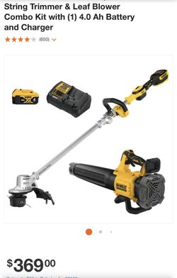 Dewalt Trimmer Blower Kit 20v Max Xr Battery Charger All New for