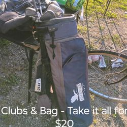 Golf Clubs & Bag 