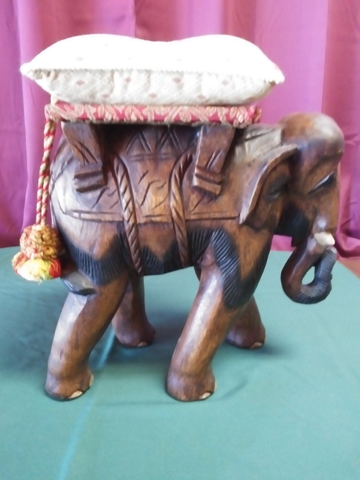 Carved Wooden Elephant from Thailand