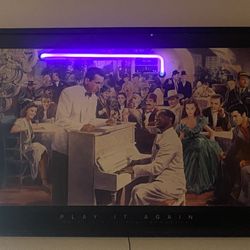 George Bungarda Neon Lighted Framed Picture