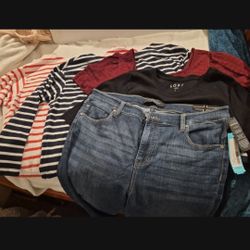 6 Items Womens Tops, Jeans Hat 