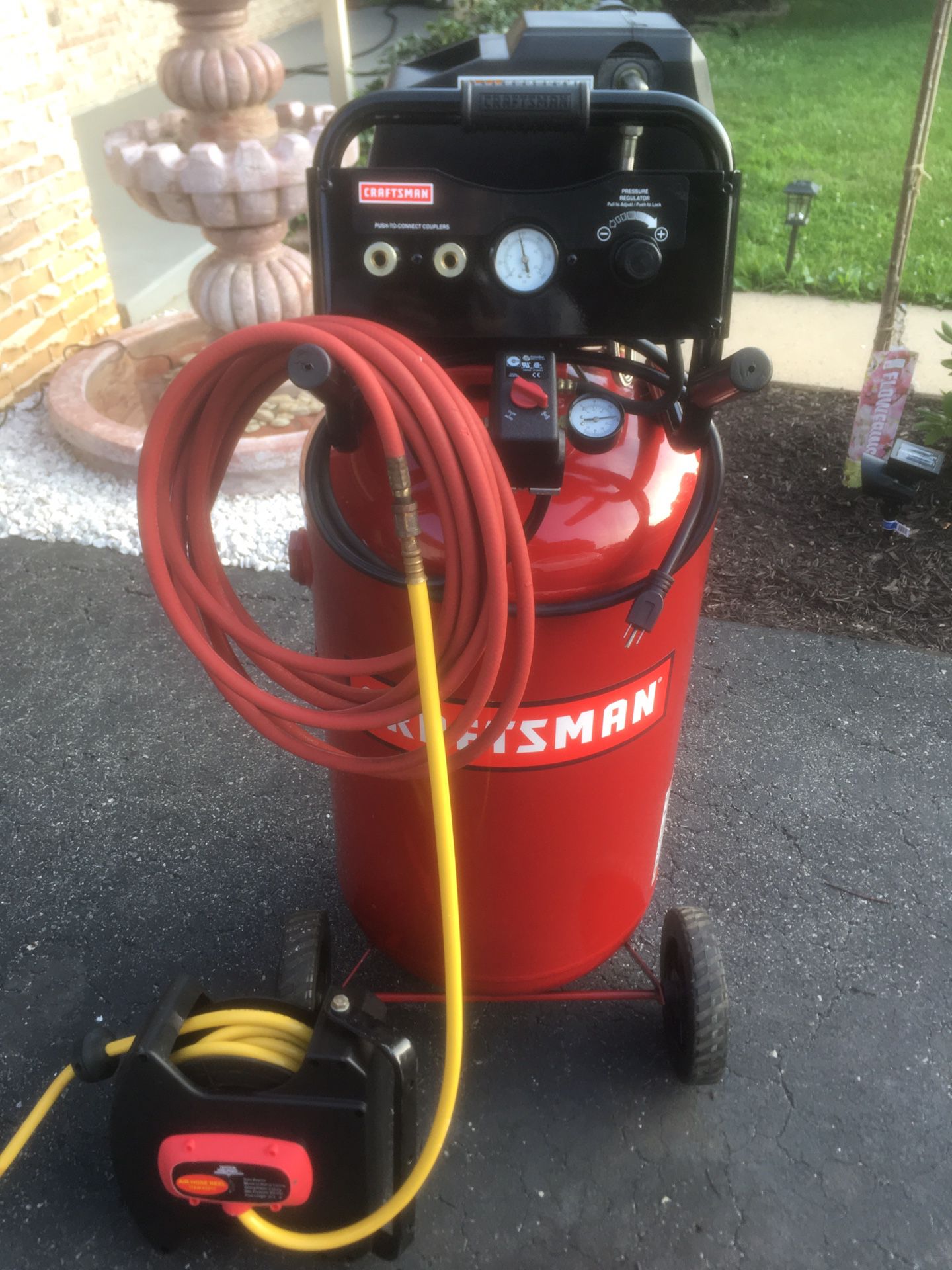 AIR COMPRESSOR CRAFTSMAN-33 Gallons + Air Hose REEL for Sale in Reading, PA  - OfferUp