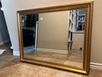 Elegant Gold Mirror Wood Frame 46” x 36”