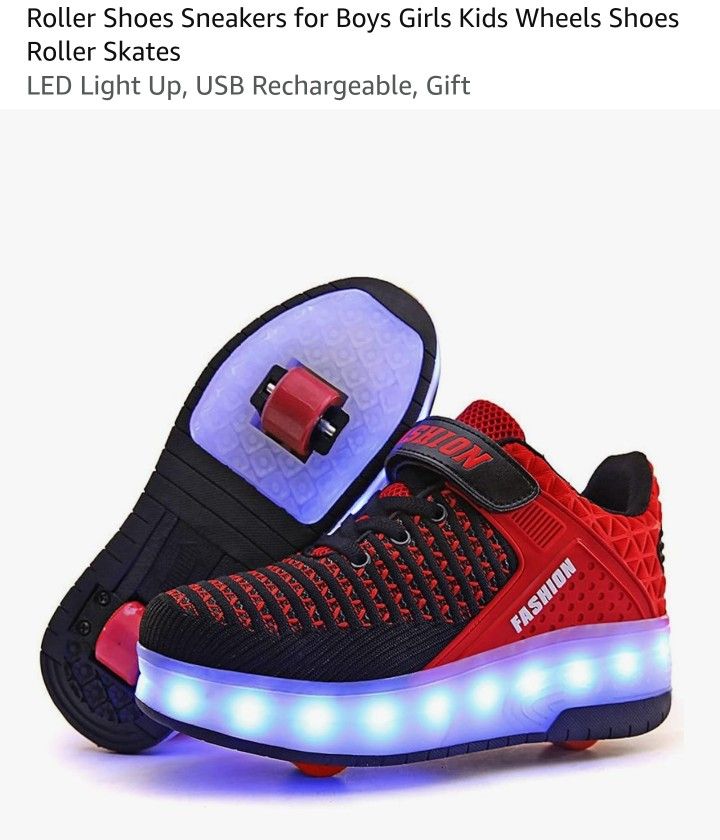 Roller Shoes Sneaker Shoes for Boys Girls Kids
LED Light Up, Wheeled Skate, USB Chargable