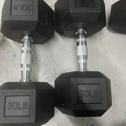 BRAND NEW - Set of 2 - 30lb BalanceFrom Rubber Hex Non-Slip Grip Dumbbells