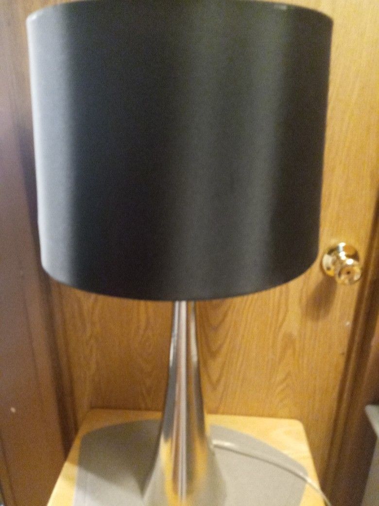 Chrome Lamp With Black Shade, Its 22 In Tall Without Shade And 29 In Tall With Shade,$15