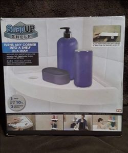 NEW snap up corner shelf for shower $8 FIRM