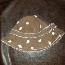 Gymboree Sun Hat Girls 18 To 24 Months Brown Pink Ice Cream Cones With A Bow Sun Hat