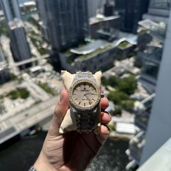 VVS1 Moisanite ( D Color) Fully Iced Out AP Watch - Shines Like A Pack Of Skittles !