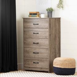 5 Drawer Weathered Cabinet, Storage for Bedroom