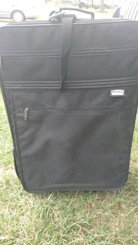 ROME Large Black Canvas Luggage, Clean, No Damage