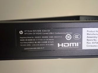 HP 34” Curved Monitor