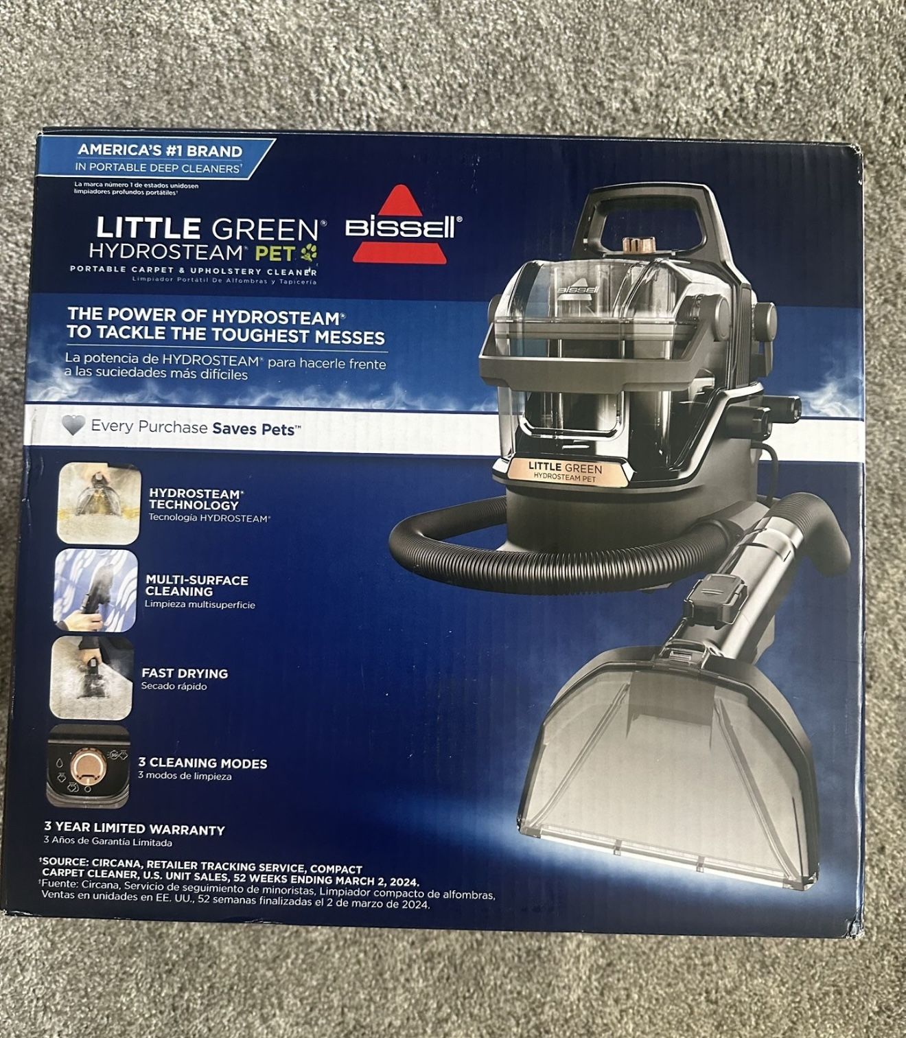 BISSELL Little Green HydroSteam Multi-Purpose Portable Carpet and Upholstery Cleaner