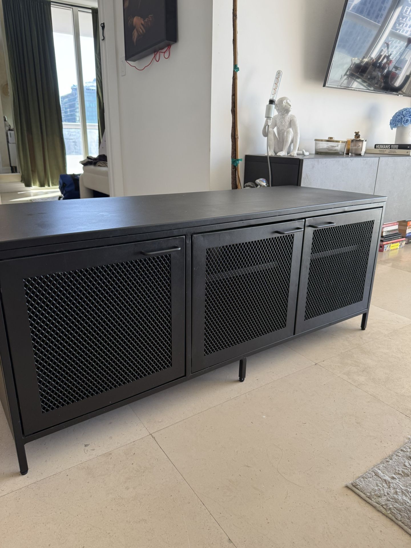 Metal Console Storage Cabinet/ Bench