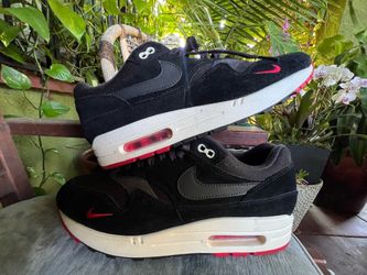 Nike Air Max 1 Premium Bred Mini Swoosh Sneakers Size 10  875844 007