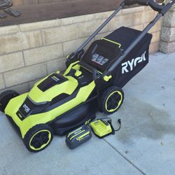 Ryobi 40v Brushless 21-in Cordless Battery Walk Behind Push Lawn Mower 