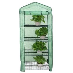 New Anti-UV PE Cover MIni Walk-in 4 Tiers Waterproof Greenhouse 27.3 x 19 x 63"