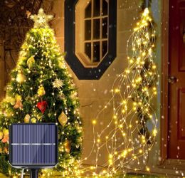 Solar Christmas Lights Outdoor 10 Stand 200 LED Fairy Bunch Lights Waterproof