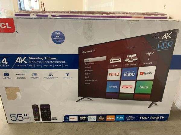 Brand New TCL ROKKU TV 55” inch. Open Box w/ warranty 9F