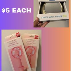 Mini Fans And Mirror Set